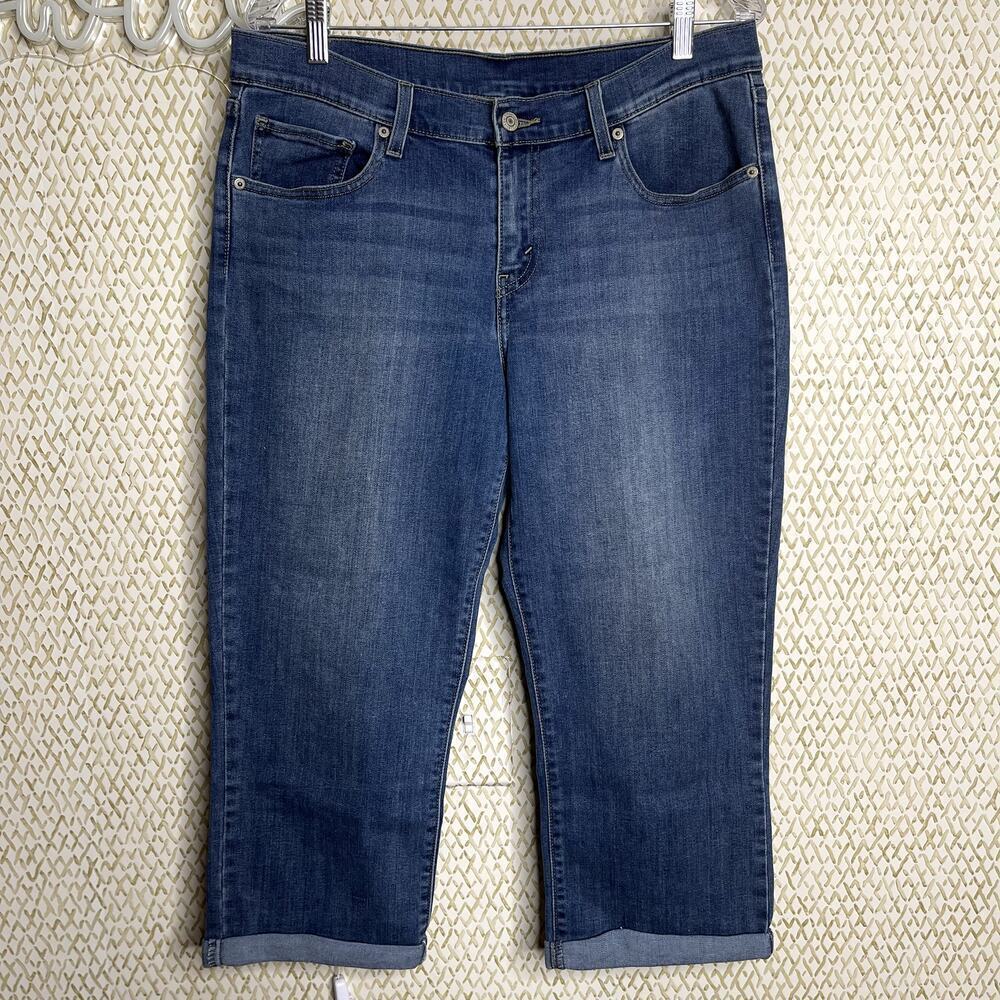 Levi Strauss & Co Light Blue Capri Denim Cotton Jeans Size 12